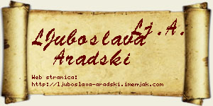 LJuboslava Aradski vizit kartica
